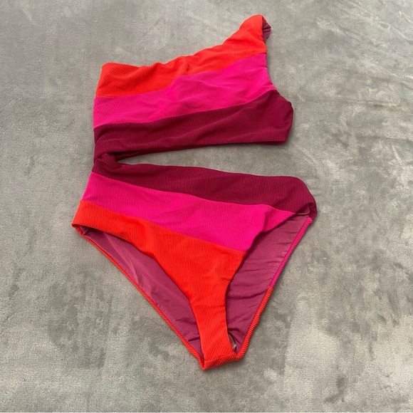 New! Beach Riot Joyce swimsuit be mine colorblock 27910 - Picture 3 of 8